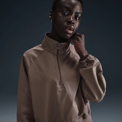 Nike Size M XL $85 Women's Sportswear Heritage Half-Zip Crop